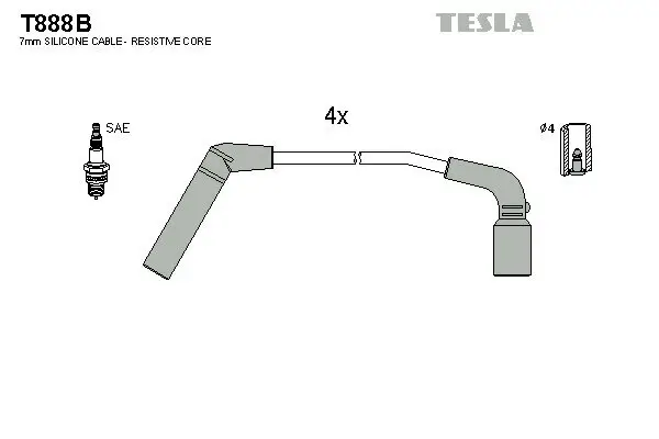 Zündleitungssatz TESLA T888B