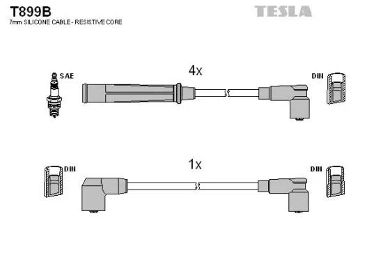 Zündleitungssatz TESLA T899B Bild Zündleitungssatz TESLA T899B