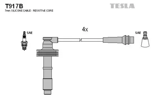 Zündleitungssatz TESLA T917B Bild Zündleitungssatz TESLA T917B