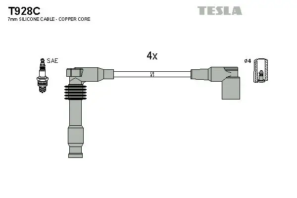 Zündleitungssatz TESLA T928C