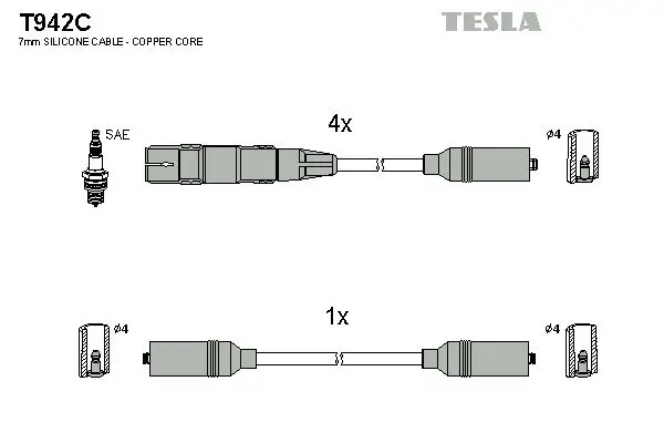 Zündleitungssatz TESLA T942C