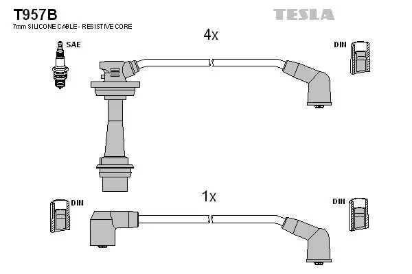 Zündleitungssatz TESLA T957B