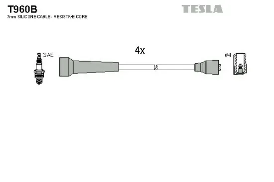 Zündleitungssatz TESLA T960B Bild Zündleitungssatz TESLA T960B