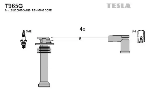 Zündleitungssatz TESLA T965G Bild Zündleitungssatz TESLA T965G