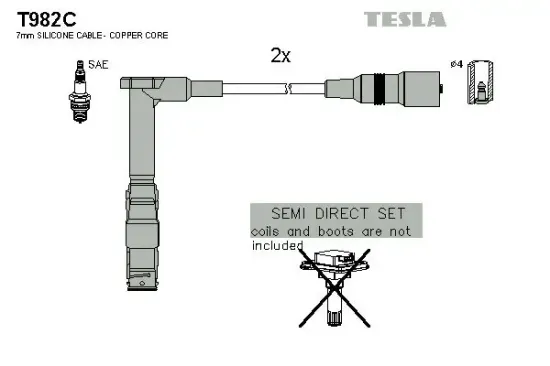 Zündleitungssatz TESLA T982C Bild Zündleitungssatz TESLA T982C