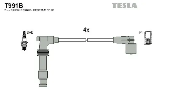 Zündleitungssatz TESLA T991B Bild Zündleitungssatz TESLA T991B