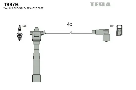 Zündleitungssatz TESLA T997B Bild Zündleitungssatz TESLA T997B