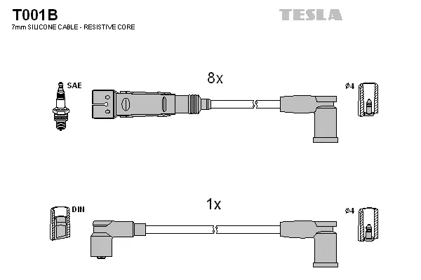 Zündleitungssatz TESLA T001B