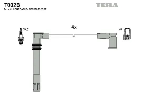 Zündleitungssatz TESLA T002B Bild Zündleitungssatz TESLA T002B