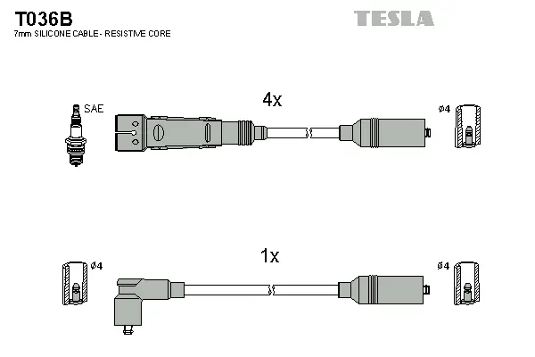 Zündleitungssatz TESLA T036B