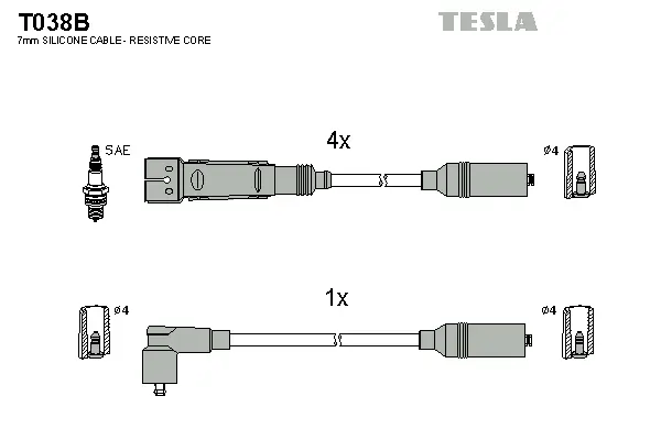 Zündleitungssatz TESLA T038B