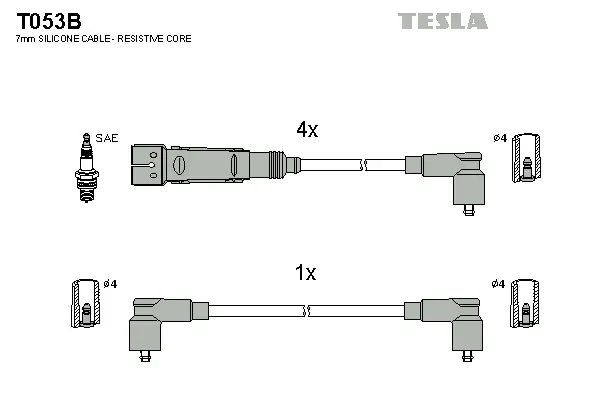 Zündleitungssatz TESLA T053B