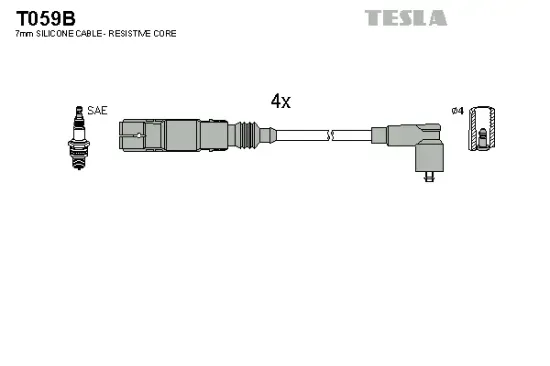 Zündleitungssatz TESLA T059B Bild Zündleitungssatz TESLA T059B
