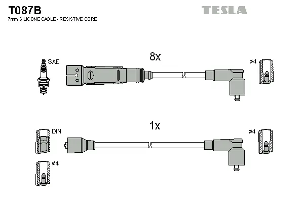 Zündleitungssatz TESLA T087B