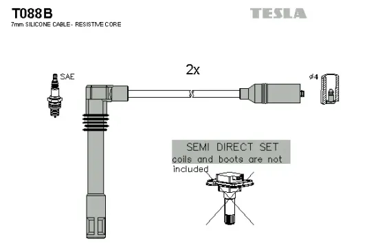 Zündleitungssatz TESLA T088B Bild Zündleitungssatz TESLA T088B