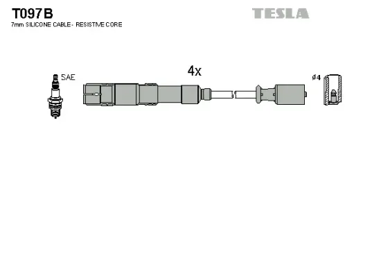 Zündleitungssatz TESLA T097B Bild Zündleitungssatz TESLA T097B