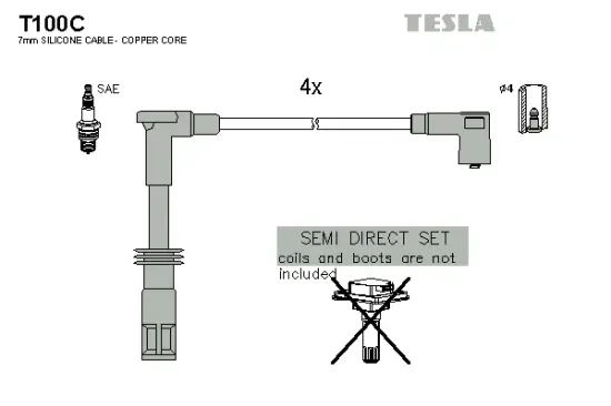 Zündleitungssatz TESLA T100C Bild Zündleitungssatz TESLA T100C