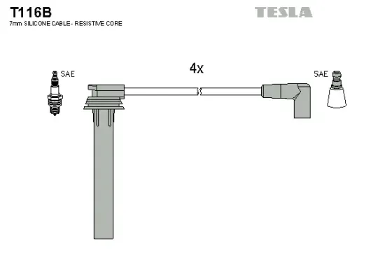 Zündleitungssatz TESLA T116B Bild Zündleitungssatz TESLA T116B