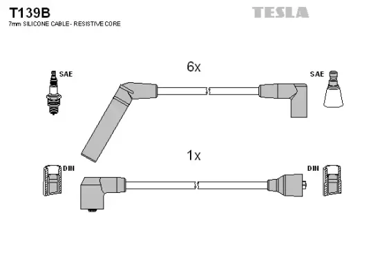 Zündleitungssatz TESLA T139B Bild Zündleitungssatz TESLA T139B