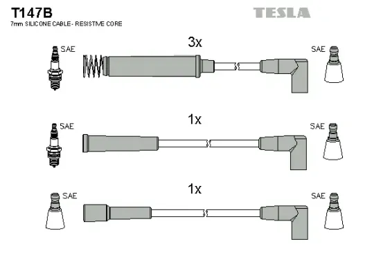 Zündleitungssatz TESLA T147B Bild Zündleitungssatz TESLA T147B