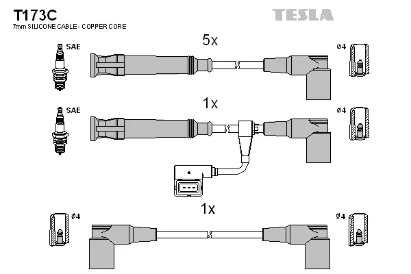 Zündleitungssatz TESLA T173C