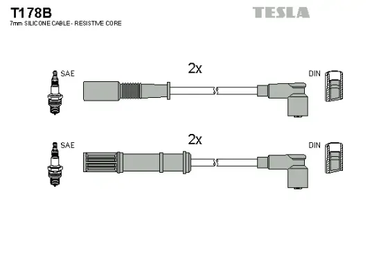 Zündleitungssatz TESLA T178B Bild Zündleitungssatz TESLA T178B