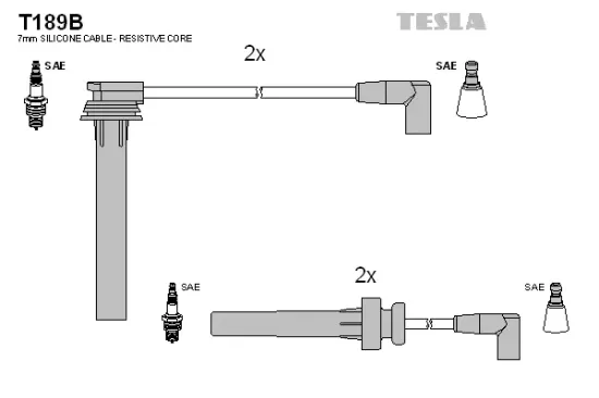 Zündleitungssatz TESLA T189B Bild Zündleitungssatz TESLA T189B