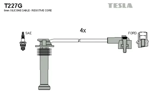 Zündleitungssatz TESLA T227G Bild Zündleitungssatz TESLA T227G