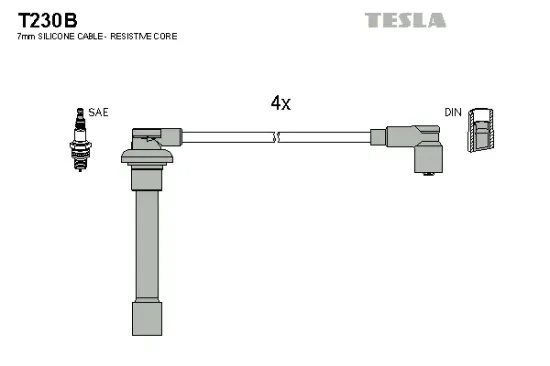 Zündleitungssatz TESLA T230B Bild Zündleitungssatz TESLA T230B