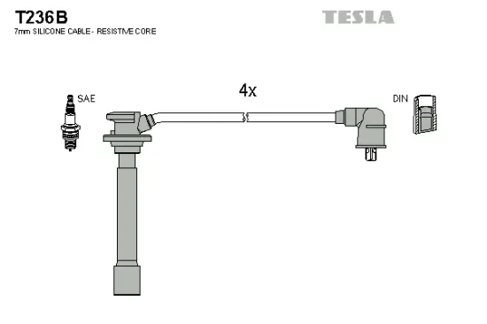 Zündleitungssatz TESLA T236B Bild Zündleitungssatz TESLA T236B