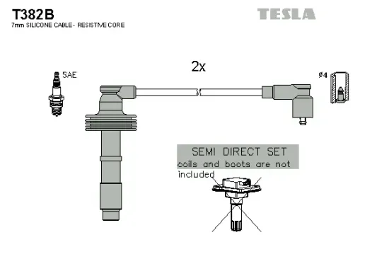 Zündleitungssatz TESLA T382B Bild Zündleitungssatz TESLA T382B