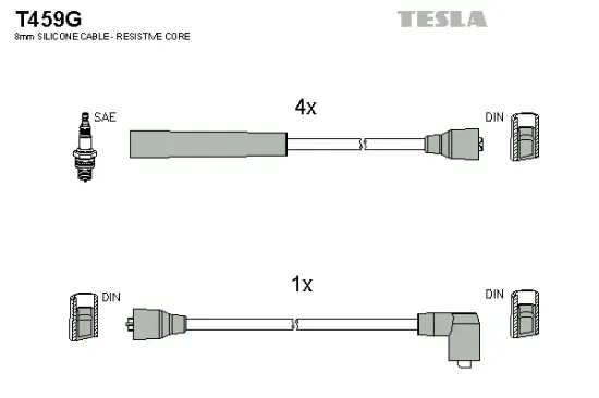 Zündleitungssatz TESLA T459G Bild Zündleitungssatz TESLA T459G