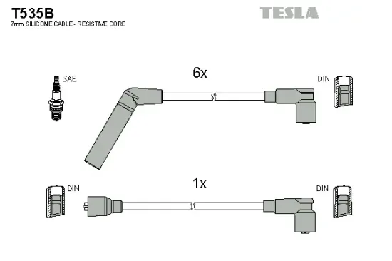 Zündleitungssatz TESLA T535B Bild Zündleitungssatz TESLA T535B