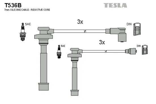 Zündleitungssatz TESLA T536B Bild Zündleitungssatz TESLA T536B
