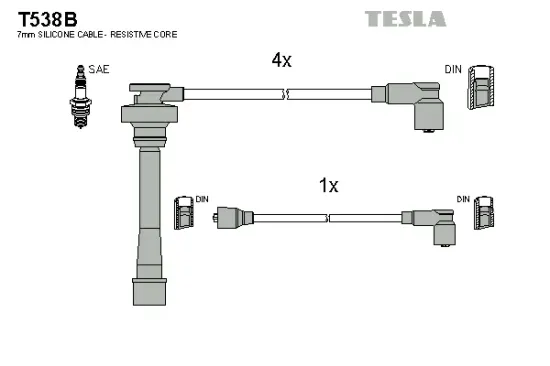 Zündleitungssatz TESLA T538B Bild Zündleitungssatz TESLA T538B