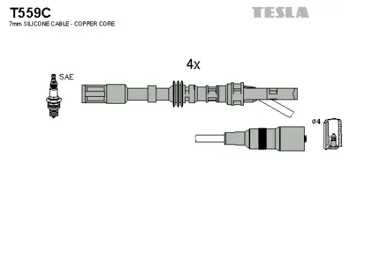 Zündleitungssatz TESLA T559C Bild Zündleitungssatz TESLA T559C