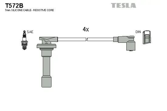 Zündleitungssatz TESLA T572B Bild Zündleitungssatz TESLA T572B