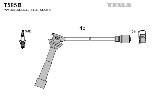 Zündleitungssatz TESLA T585B Bild Zündleitungssatz TESLA T585B