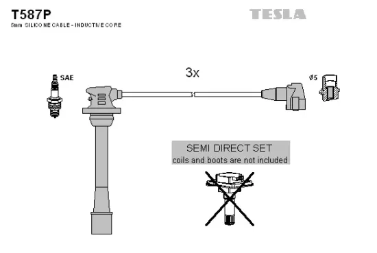 Zündleitungssatz TESLA T587P Bild Zündleitungssatz TESLA T587P