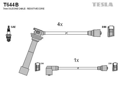Zündleitungssatz TESLA T644B Bild Zündleitungssatz TESLA T644B