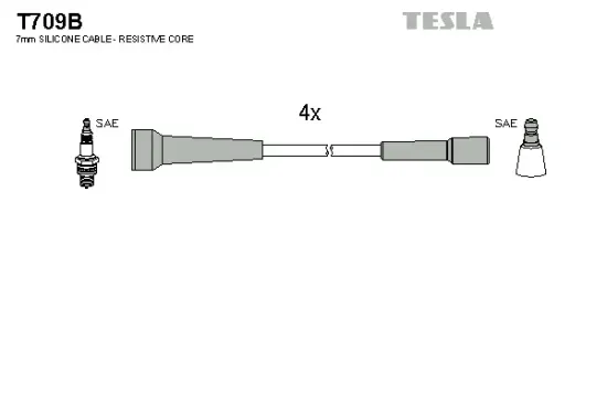 Zündleitungssatz TESLA T709B Bild Zündleitungssatz TESLA T709B