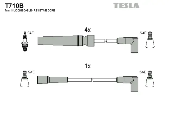 Zündleitungssatz TESLA T710B Bild Zündleitungssatz TESLA T710B