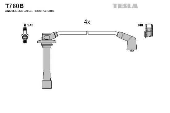 Zündleitungssatz TESLA T760B Bild Zündleitungssatz TESLA T760B
