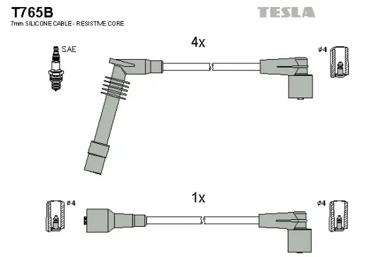 Zündleitungssatz TESLA T765B Bild Zündleitungssatz TESLA T765B