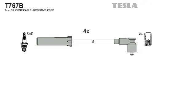 Zündleitungssatz TESLA T767B Bild Zündleitungssatz TESLA T767B