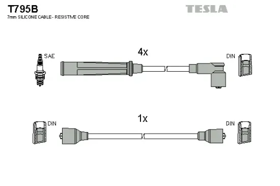 Zündleitungssatz TESLA T795B Bild Zündleitungssatz TESLA T795B