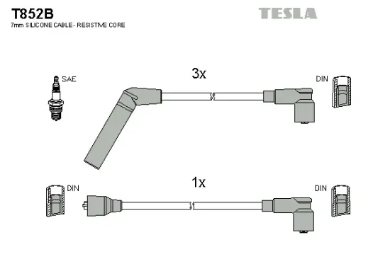 Zündleitungssatz TESLA T852B Bild Zündleitungssatz TESLA T852B