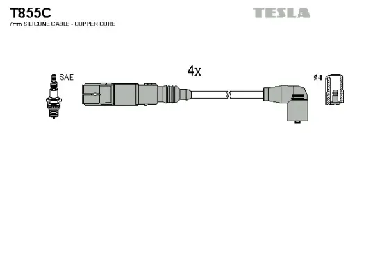 Zündleitungssatz TESLA T855C Bild Zündleitungssatz TESLA T855C