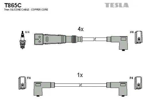 Zündleitungssatz TESLA T865C Bild Zündleitungssatz TESLA T865C