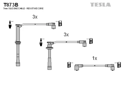 Zündleitungssatz TESLA T873B Bild Zündleitungssatz TESLA T873B